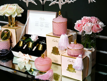 Art Deco Candle - Small - Pink - Pink Champagne - GML45002 (Carton of 4)